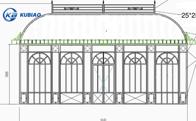 Customized Simple Wrought Iron Gazebo design renderings
