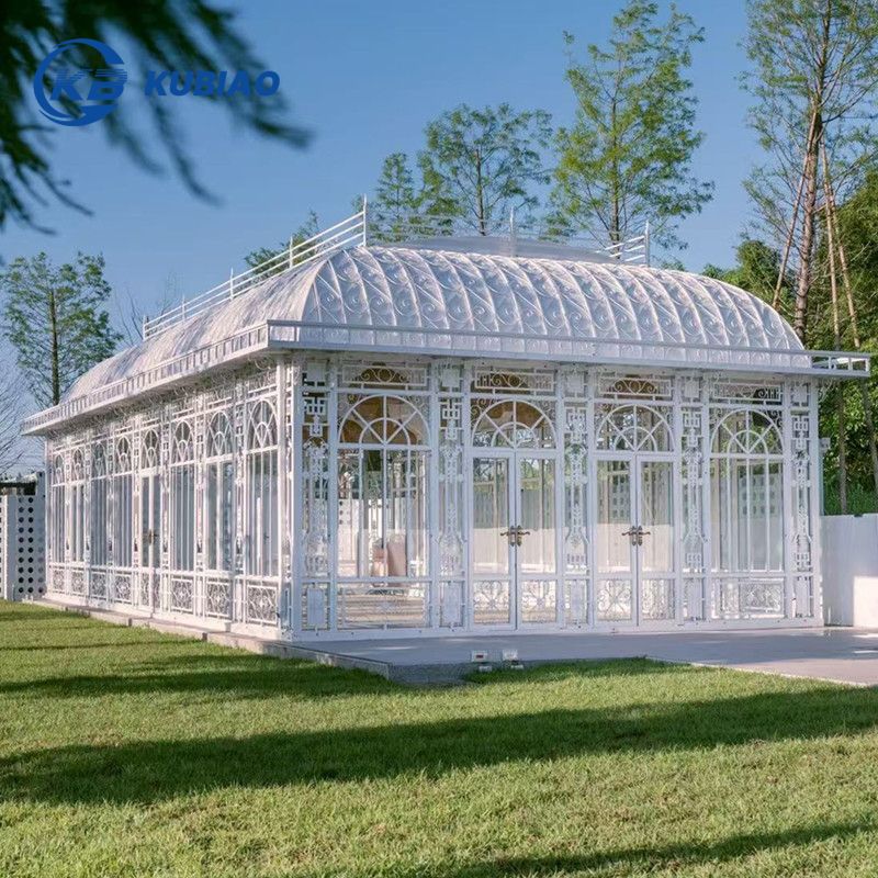 Large Size Wrought Iron Steel Glass Pavilion
